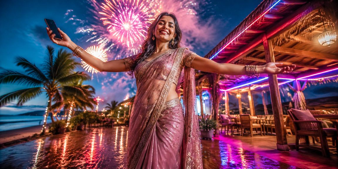 সেন্ট মার্টিনে মোবাইল ক্যাসিনো অ্যাপ ব্যবহার করছেন একজন বাংলাদেশি নারী